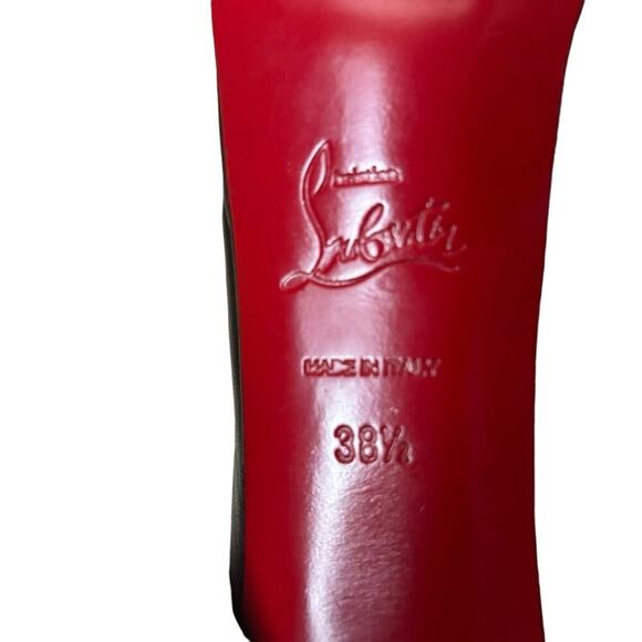 Christian Louboutin Bianca 140 Kid Black Leather Platform Pumps Size 38.5 - Picture 10 of 16